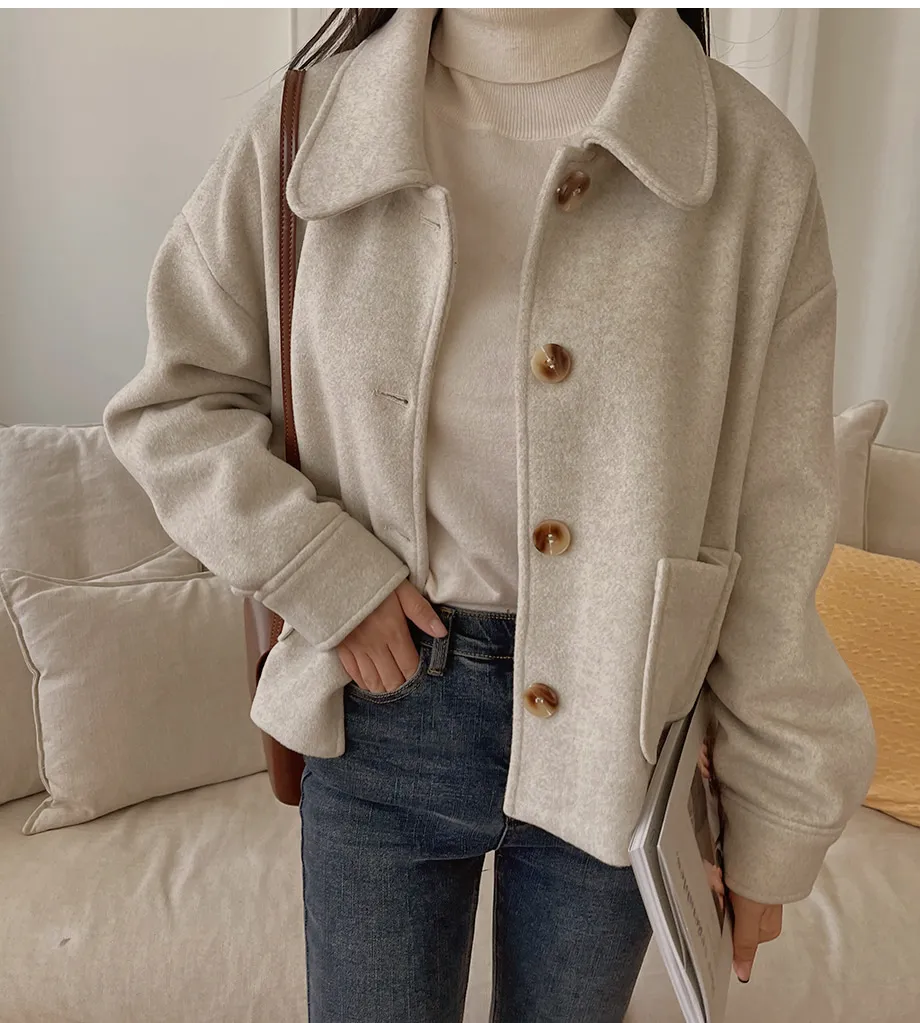 RIRINCO シングルボタンショート丈コート