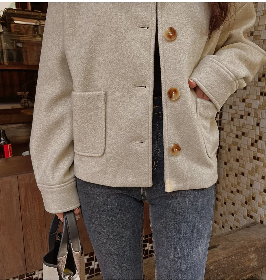 RIRINCO シングルボタンショート丈コート