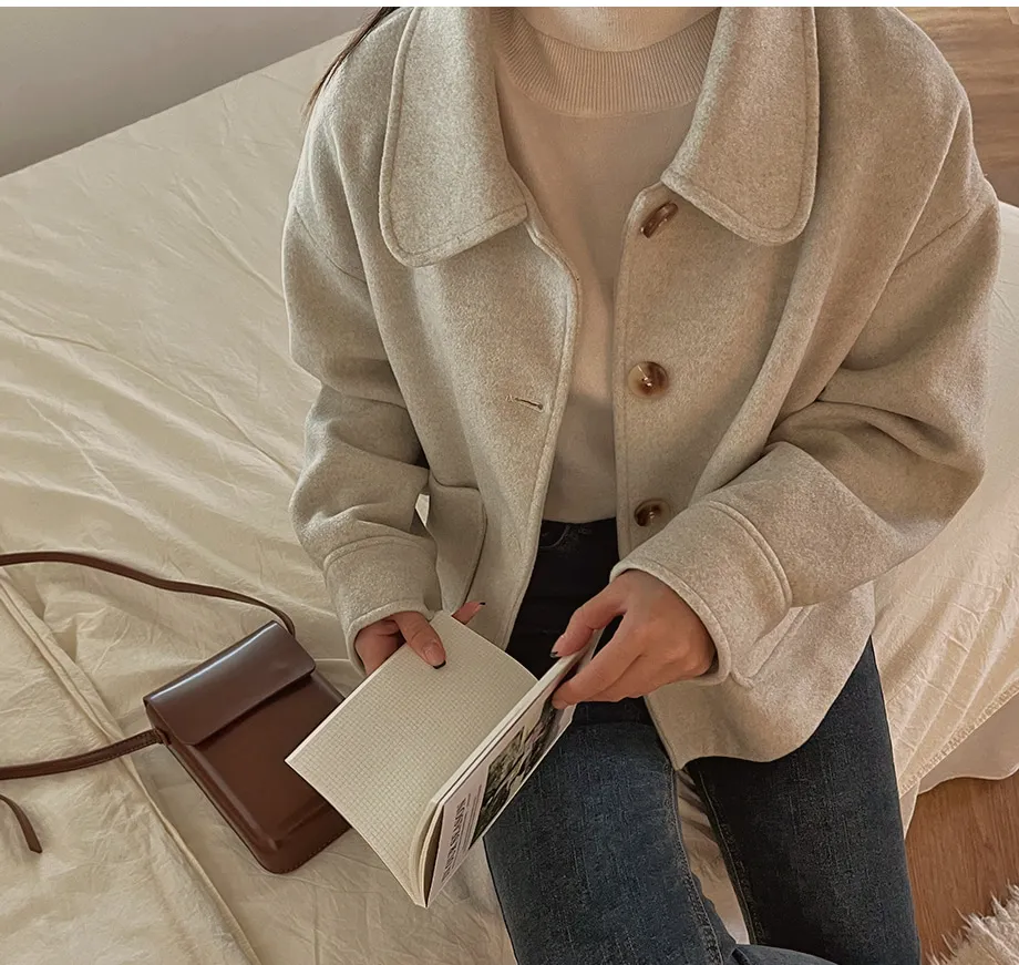 RIRINCO シングルボタンショート丈コート