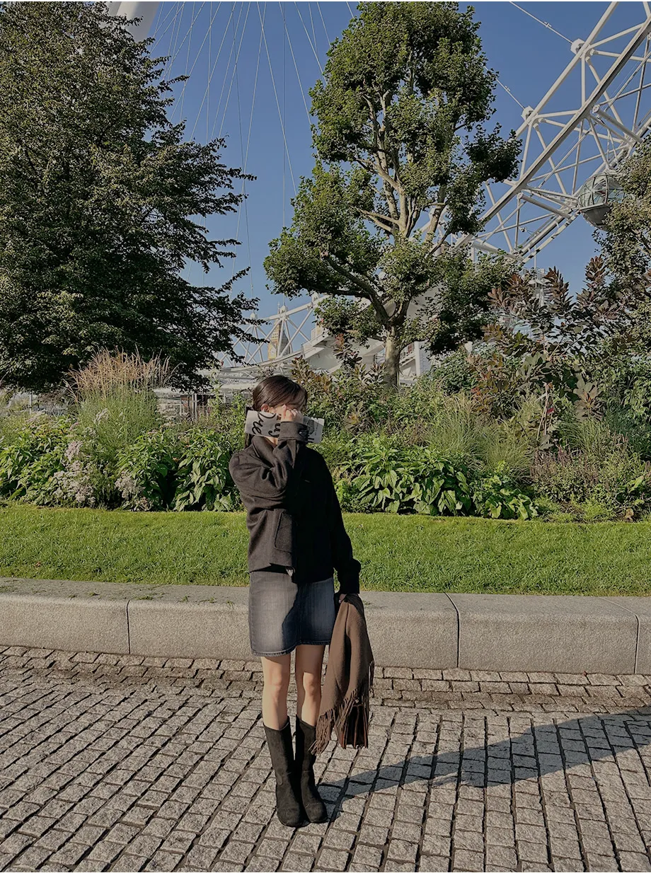 RIRINCO シングルボタンショート丈コート