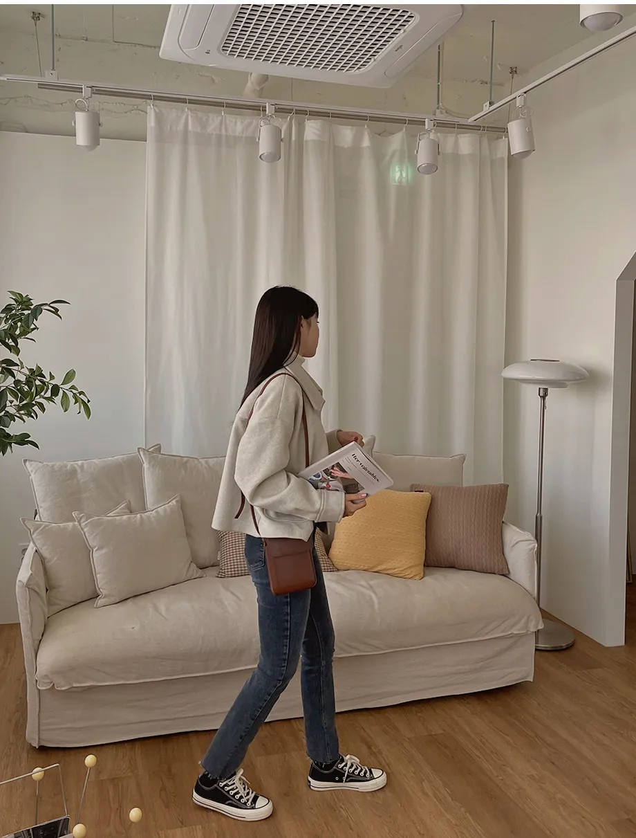 RIRINCO シングルボタンショート丈コート