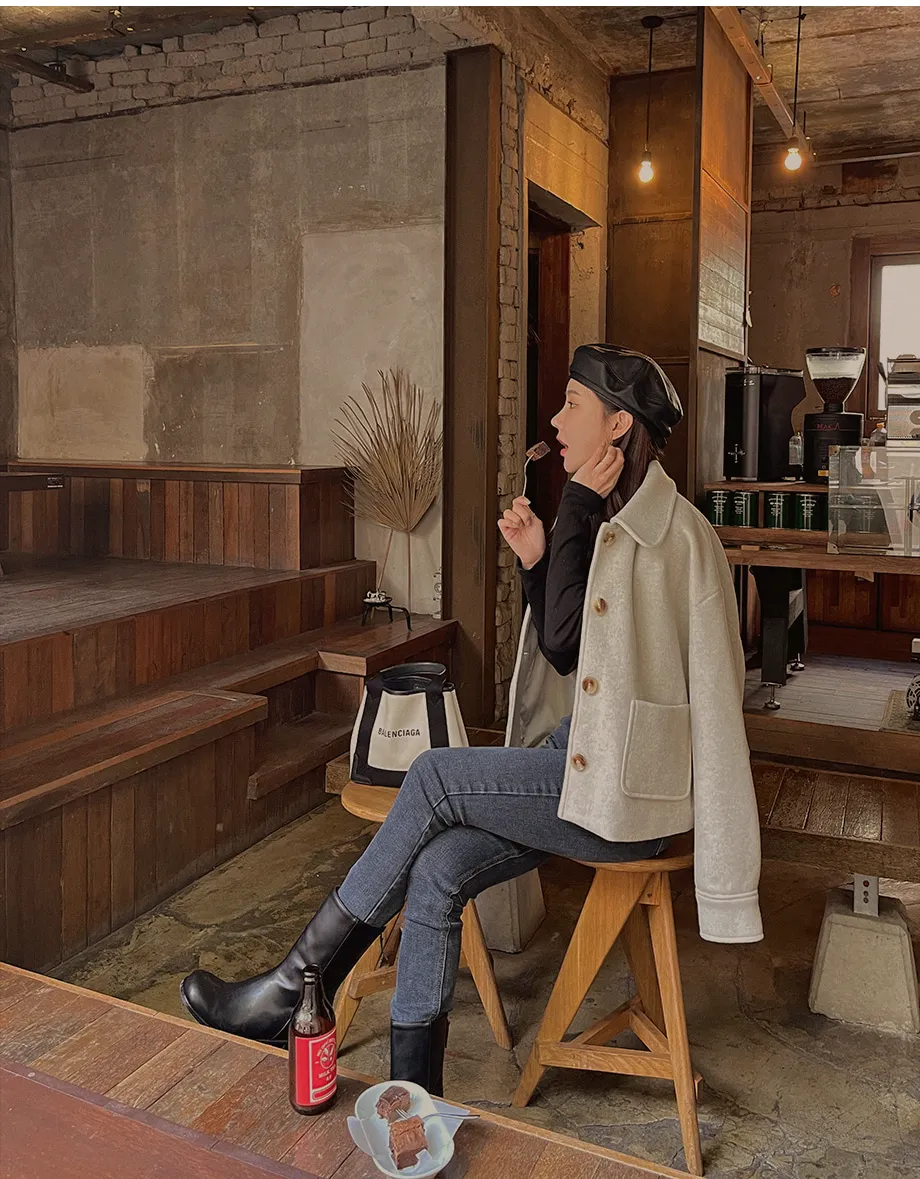 RIRINCO シングルボタンショート丈コート