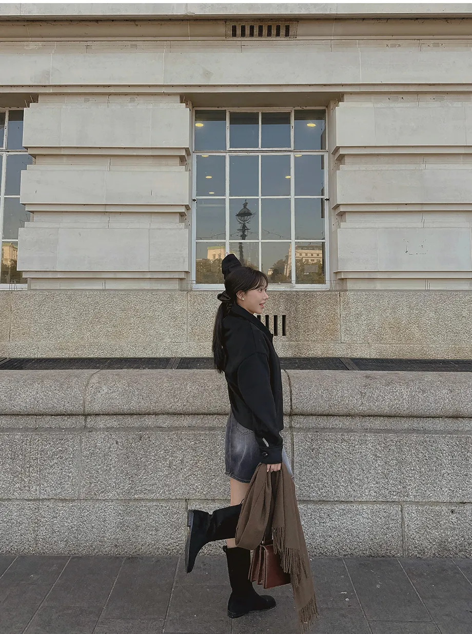 RIRINCO シングルボタンショート丈コート