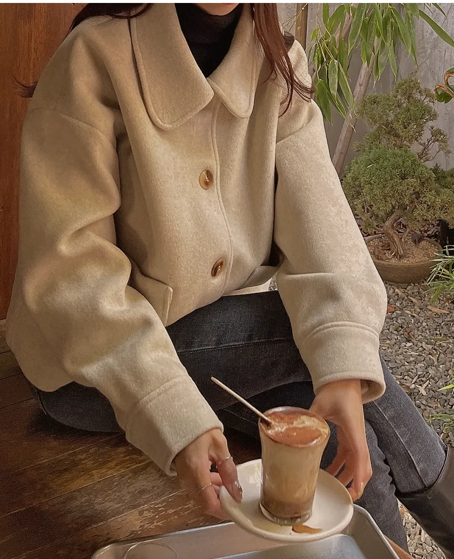 RIRINCO シングルボタンショート丈コート