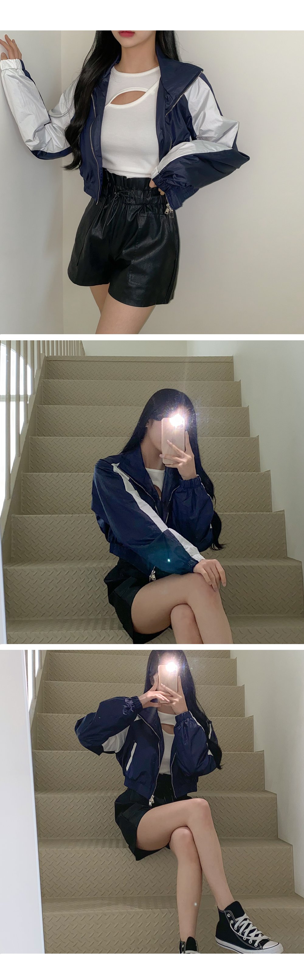 オーバーサイズ MA−1 Dholicやstylenandaが好きな方 ハイネック配色ジャンパー | レディースファッション通販 - DHOLIC