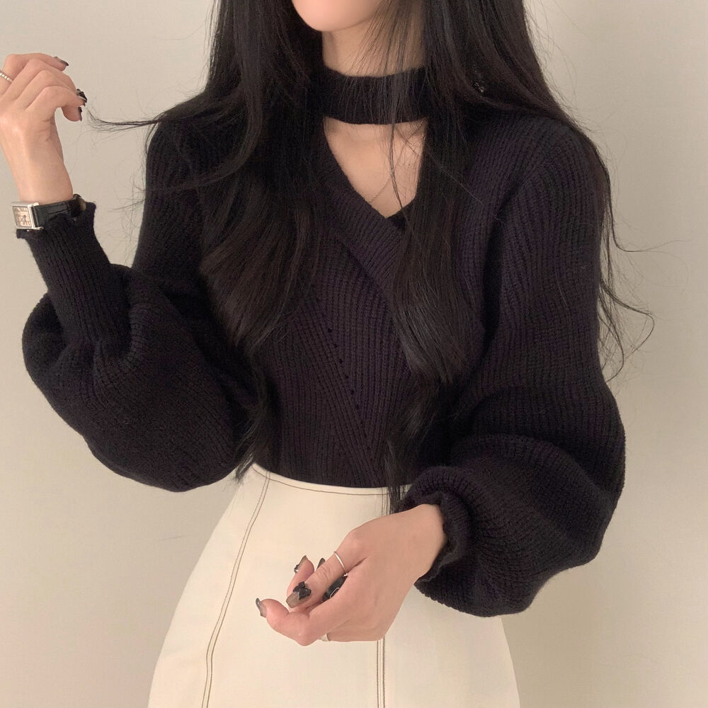 【美品✨】アドーア クルーネック 春夏ロング丈ニット スリット黒 M 38長袖 ADORE - ADORE(アドーア) 長袖セーター サイズ38 M レディース美