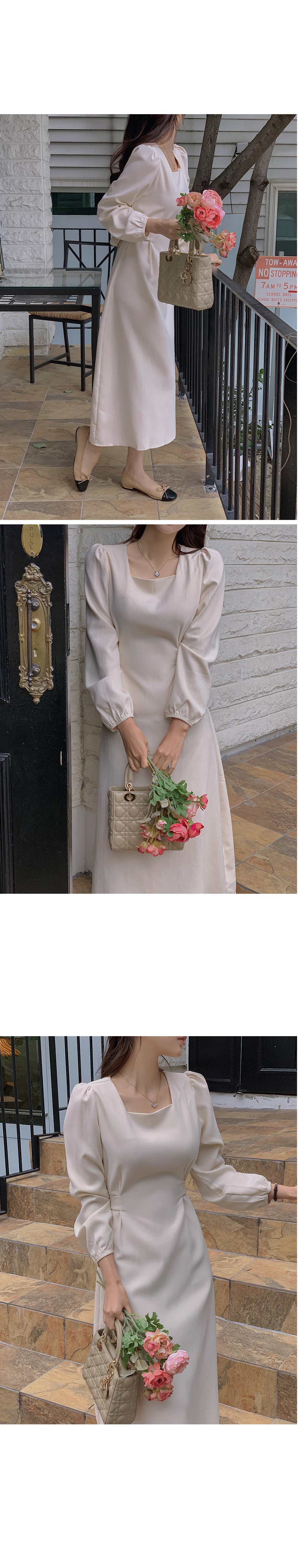 パフショルダーAラインワンピース | レディースファッション通販