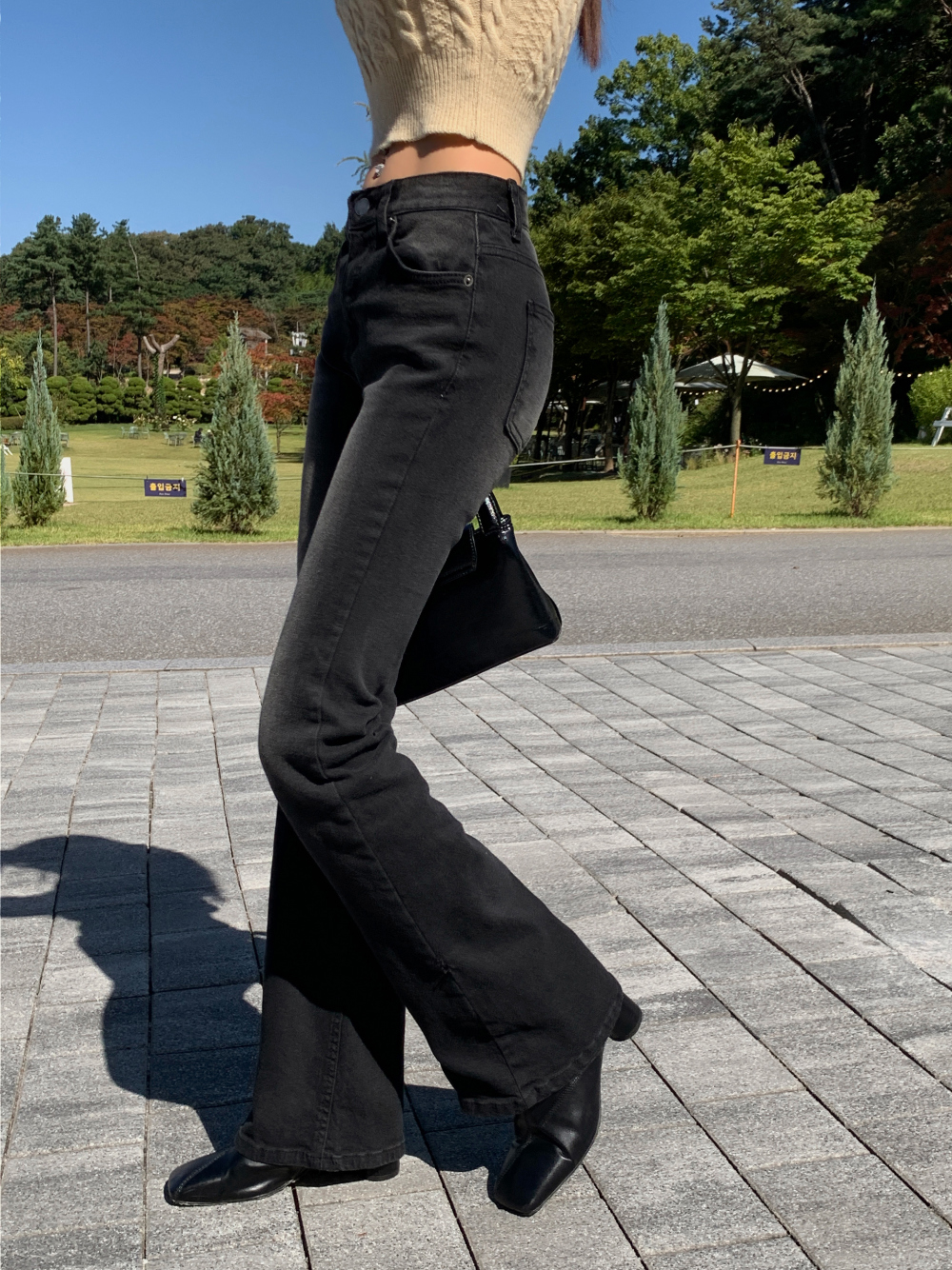 フルレングスロングフレアデニムパンツ | レディースファッション通販