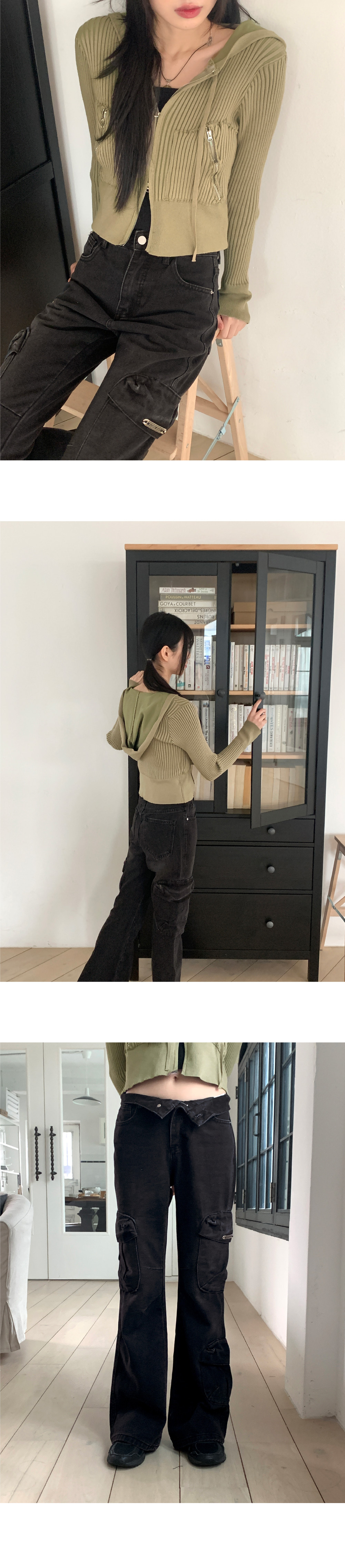 カーゴポケットフレアデニムパンツ | レディースファッション