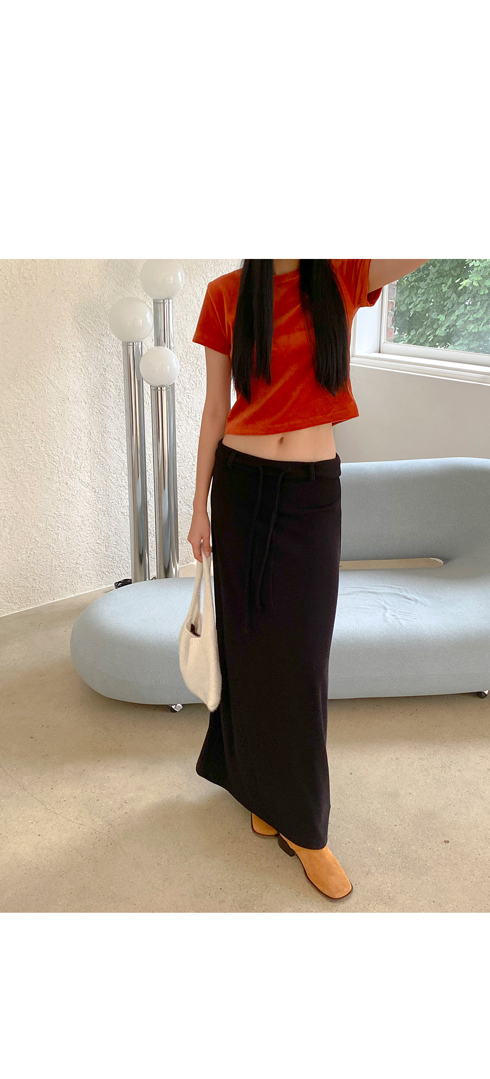 ストロベリーハット　ロングスカート クラッシュベロアレーススリットロングスカート[sm213] | レディース