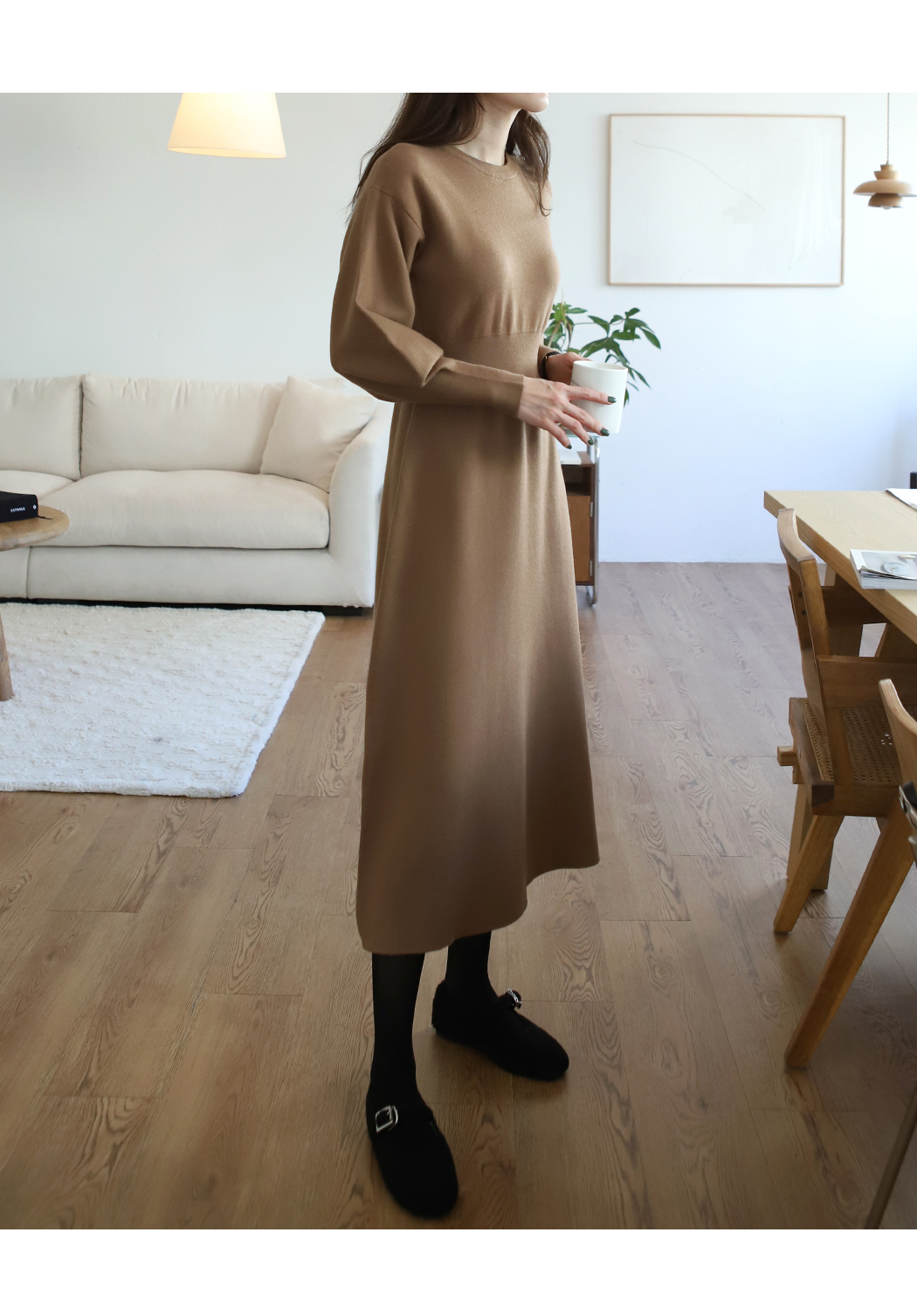 ウエストマークパフニットワンピース | レディースファッション通販