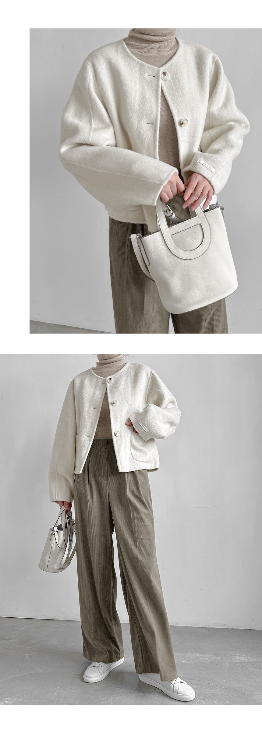 ハンドメイド　コート ノーカラーコート《Super110's Wool》｜DAY by DAY It's