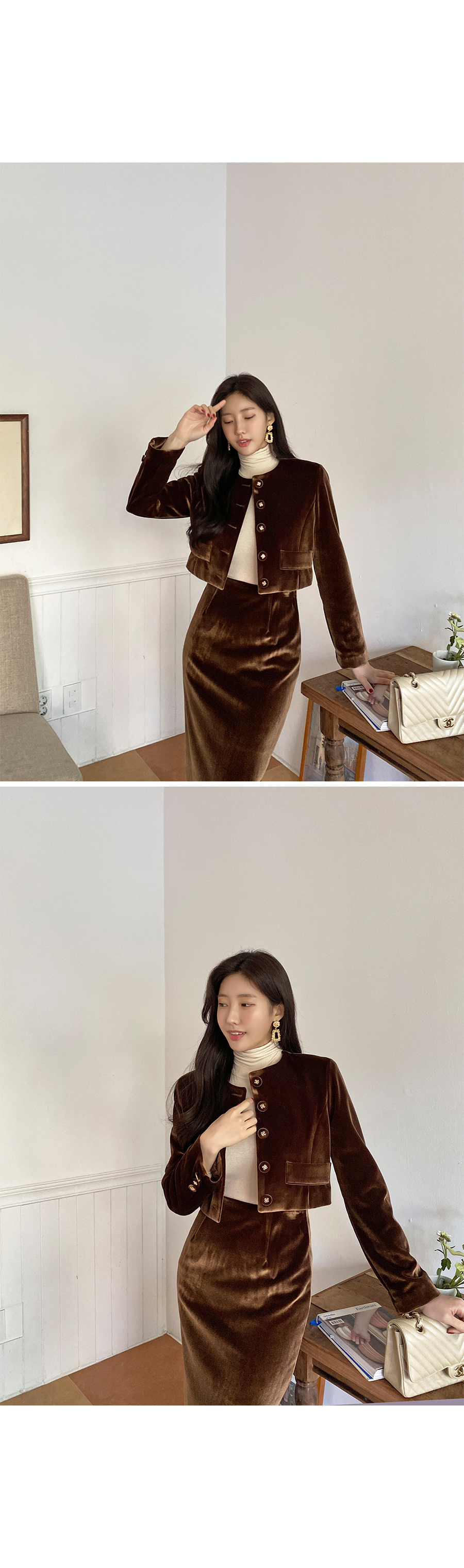 クロップドベロアジャケット | レディースファッション通販 - DHOLIC