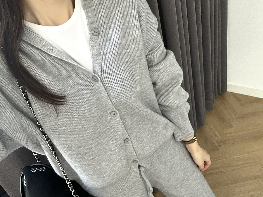 GROWN  ファンシーニットカーディガン  ニットパンツ　セット GROWN ファンシーニットカーディガン ニットパンツ セット