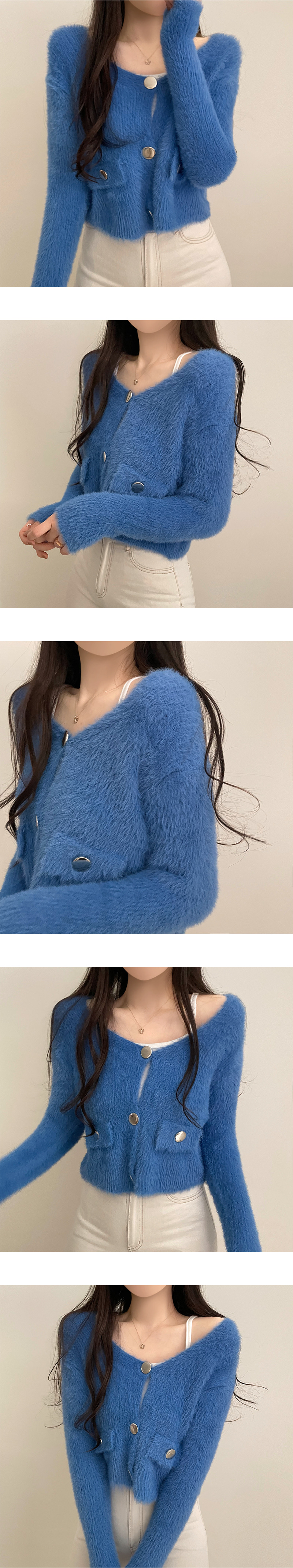 ⭐︎美品⭐︎Fifi Chachnil パープル アンゴラカーディガン ⭐︎美品⭐︎Fifi Chachnil パープル アンゴラカーディガン