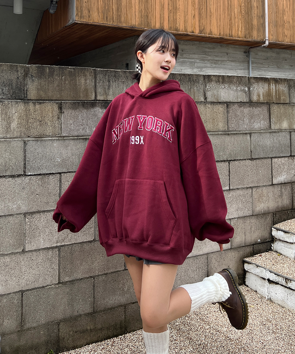 裏起毛マフポケNYパーカー | レディースファッション通販 - DHOLIC