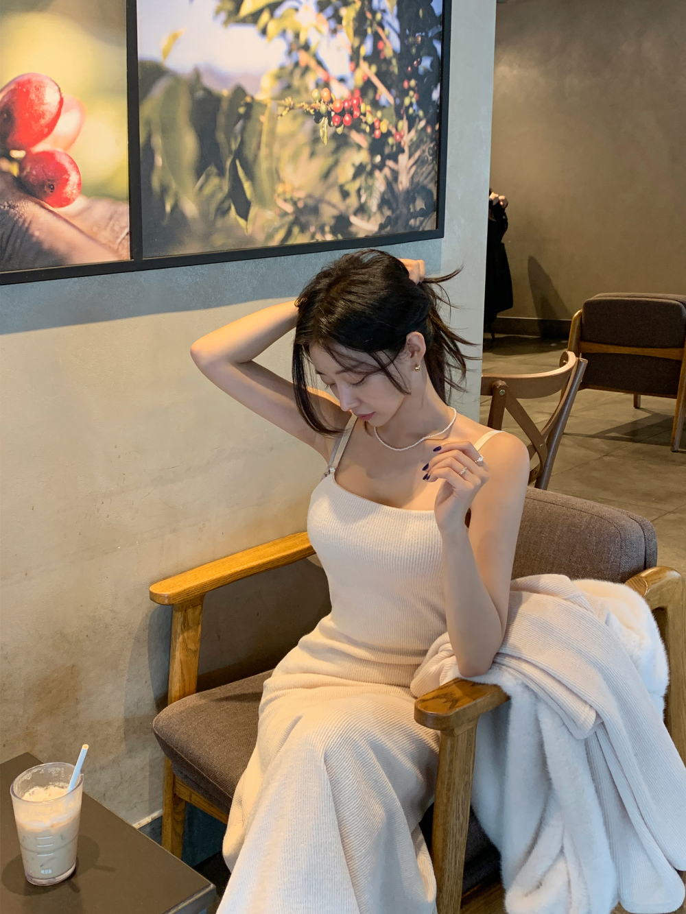 インポート　高級リアルミンクフード付きベスト ミンクフェイクファータフタフードベスト | GEORGES RECH (Women