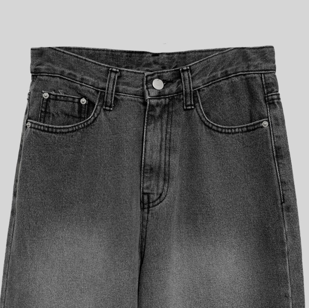 ウォッシュダークグレーデニムパンツ | レディースファッション通販