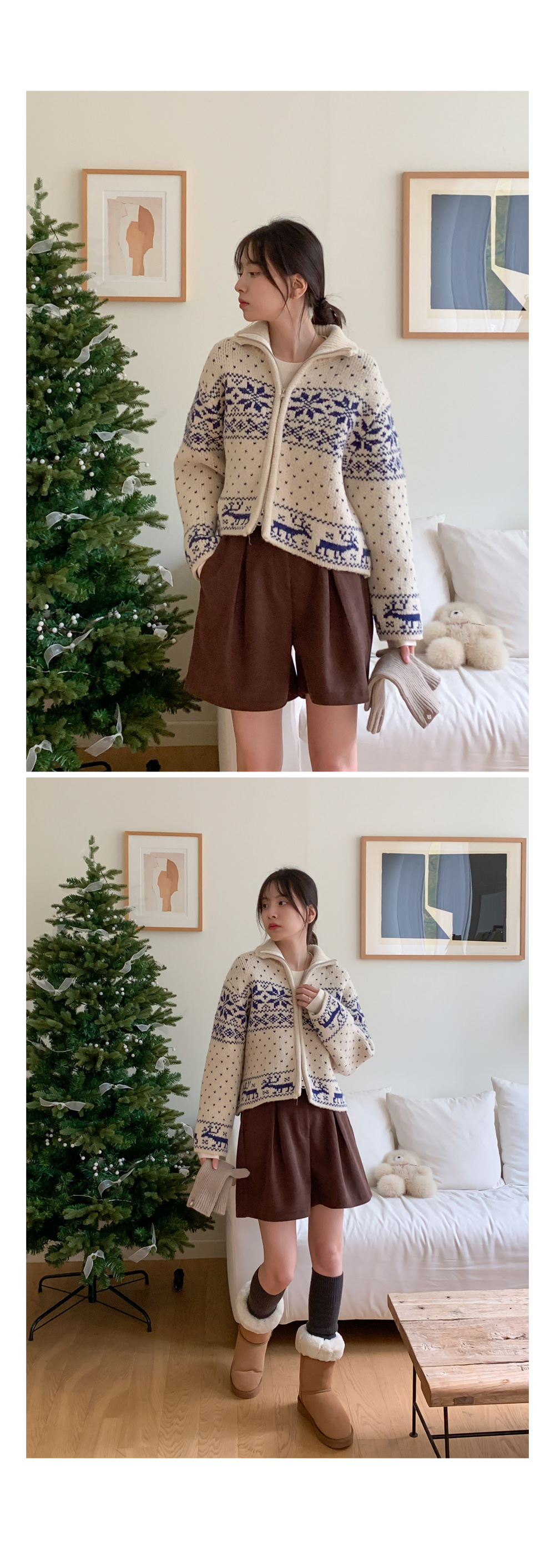 ノルディックジップニットカーディガン | レディースファッション通販