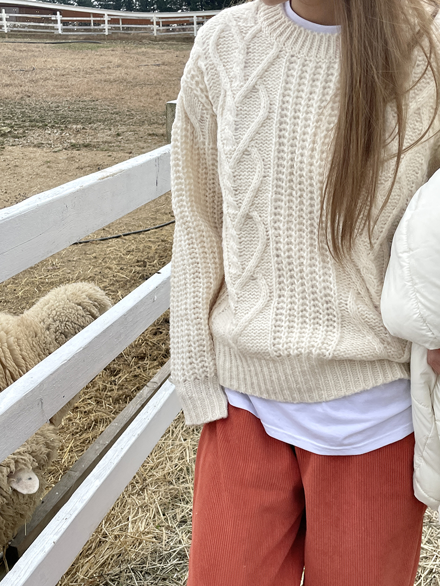 NKNIT ハートケーブルニット Re:EDIT ニット セーター 「2024-25 WINTER COLLECTION」配色