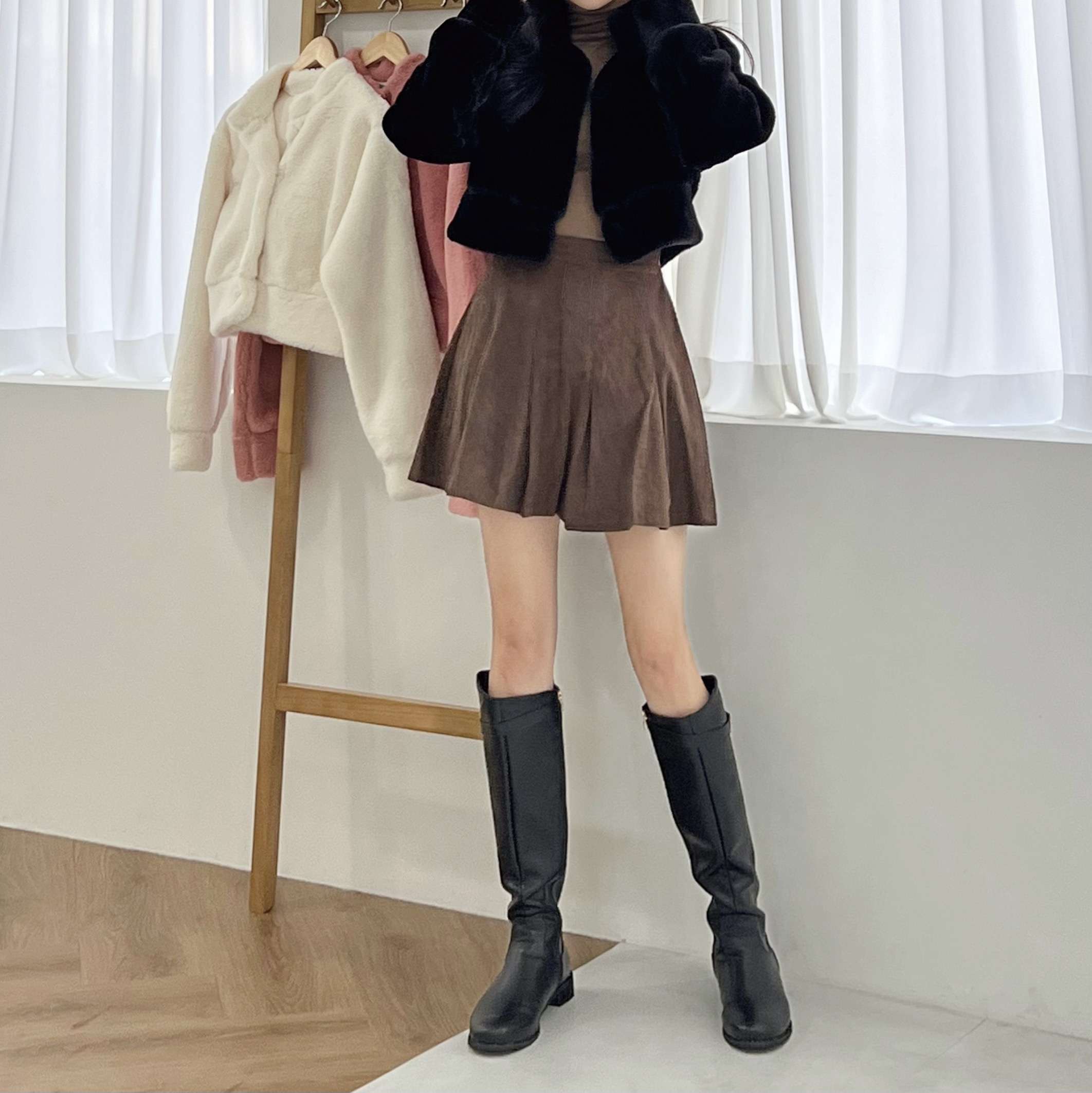 コーデュロイプリーツミニスカート | レディースファッション
