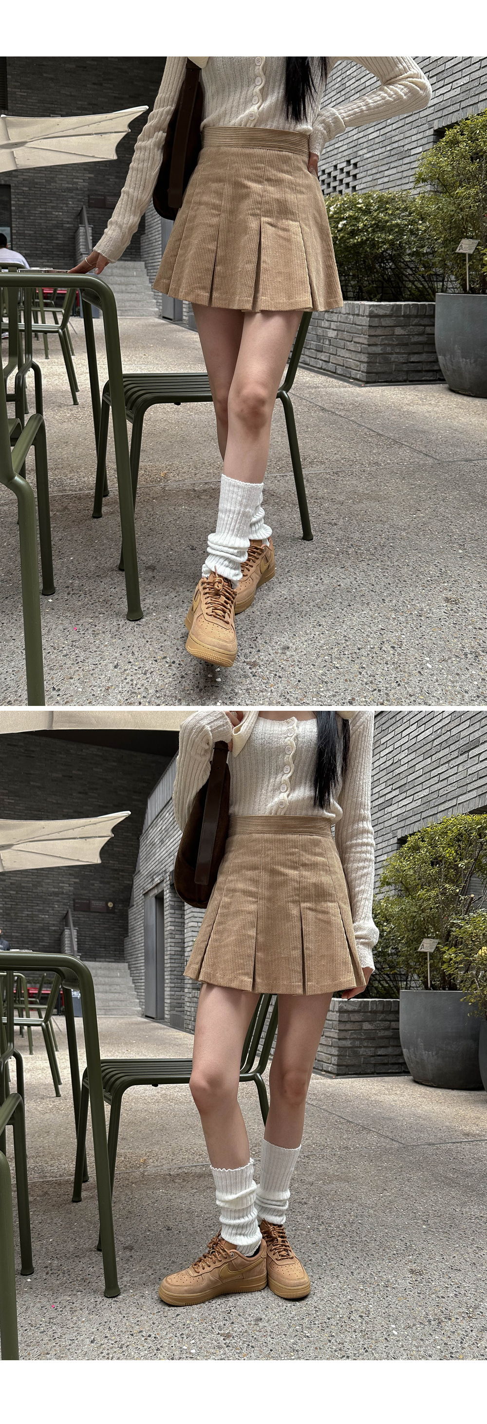 新品未使用タグ無しichi コーデュロイ プリーツスカート オリーブグリーン 10-175667.jpg