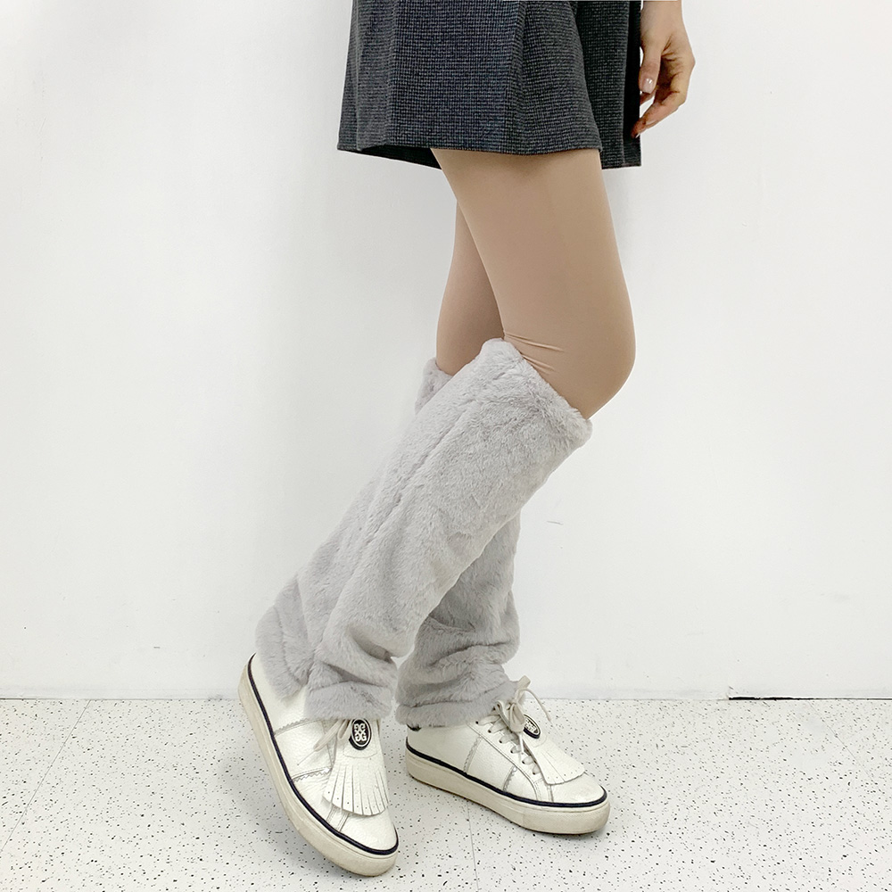 Jun and Rope シルバー ファー付きレッグウォーマー エコファーレッグウォーマー | レディースファッション通販 - DHOLIC