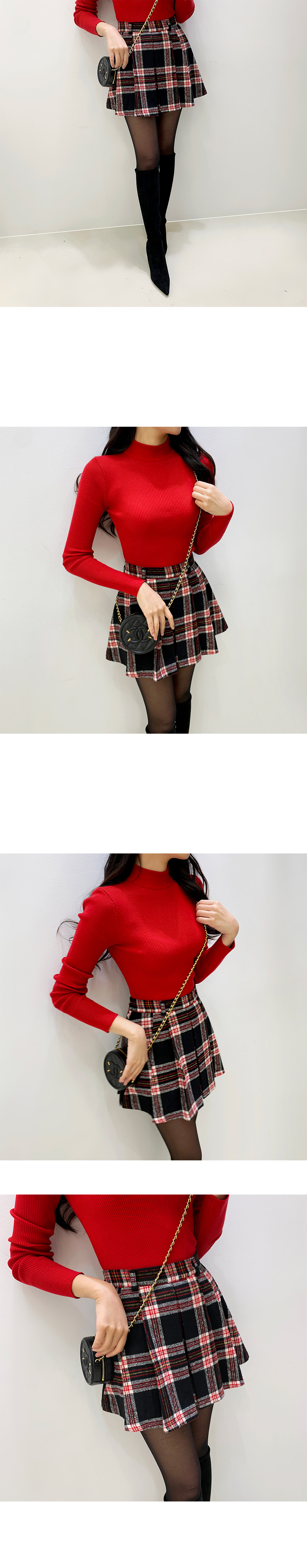 パンツ裏地チェックタックミニスカート | レディースファッション通販