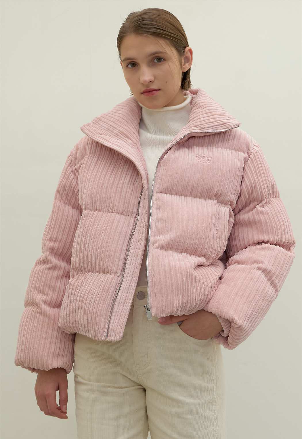 X-girl（エックスガール）の「CORDUROY PUFFER JACKET（ダウン