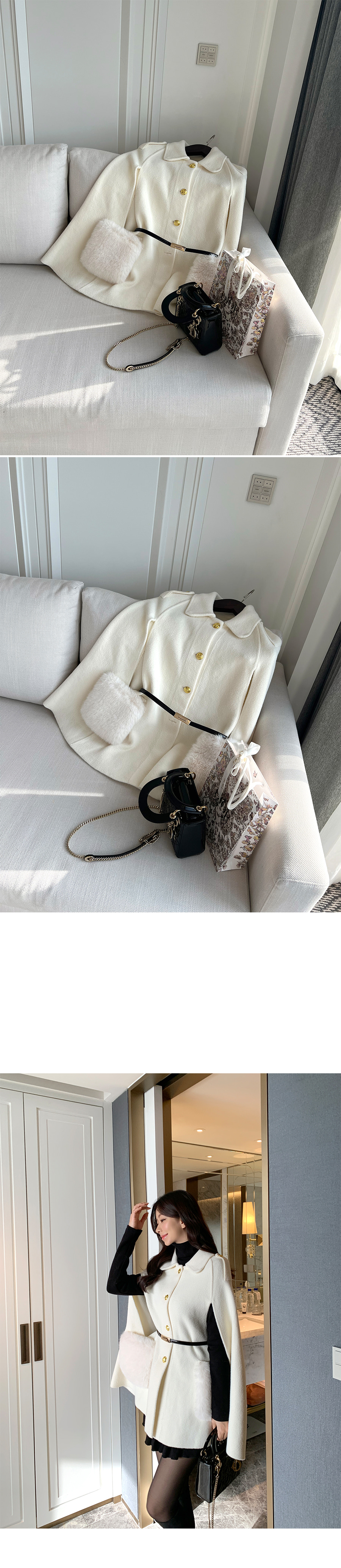 エコファーベルト付ケープコート | レディースファッション通販 - DHOLIC