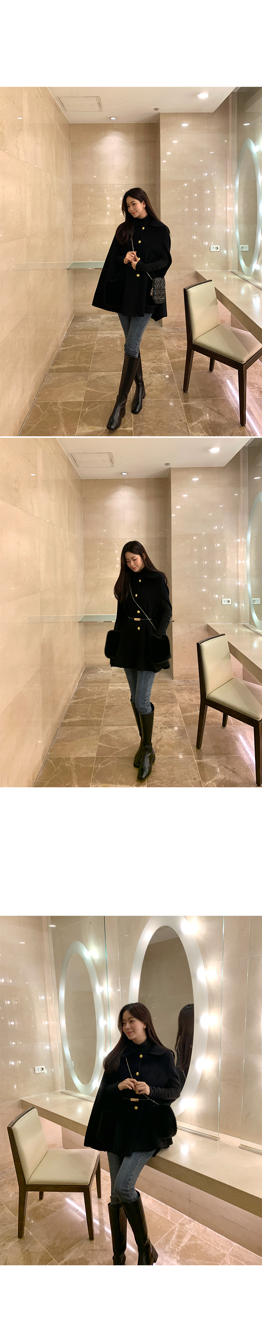 エコファーベルト付ケープコート | レディースファッション通販 - DHOLIC