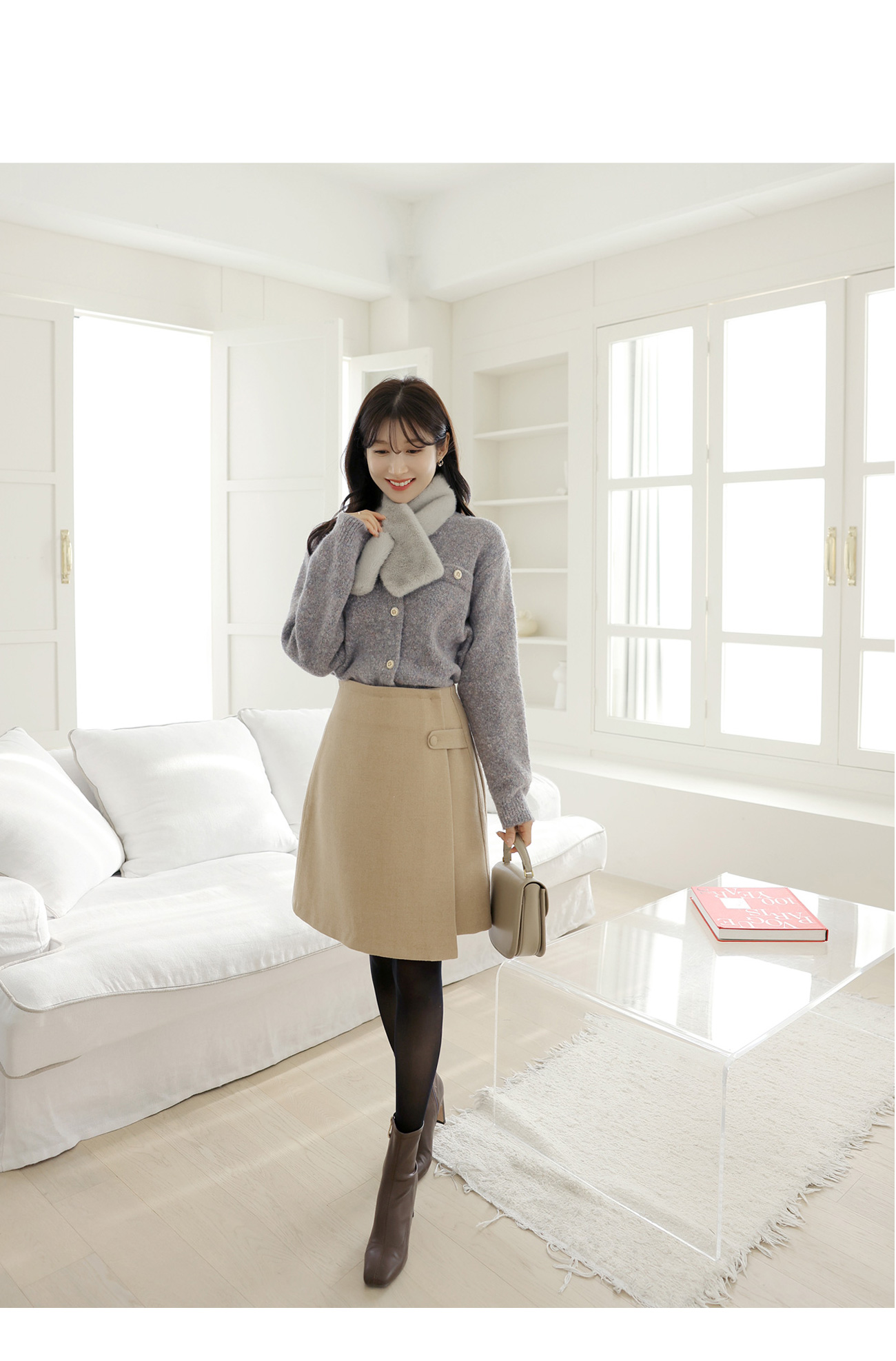 起毛ボタンラップスカート | レディースファッション通販 - DHOLIC