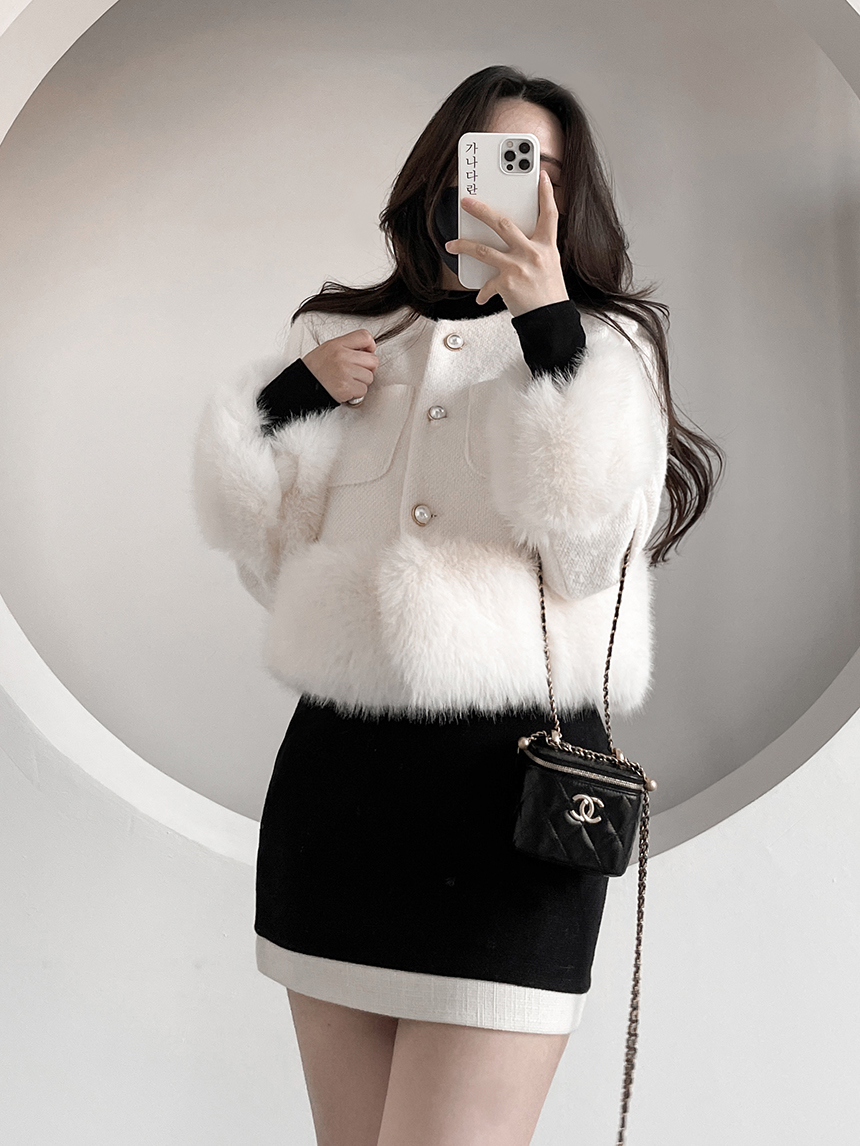 キルト裏地エコファーツイードジャケット | レディースファッション