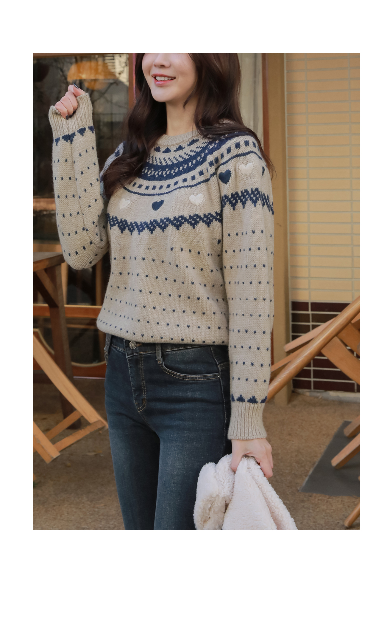 NPL HMハートノルディックニット Loueme ニット セーター ハートノルディックニットトップス レディース