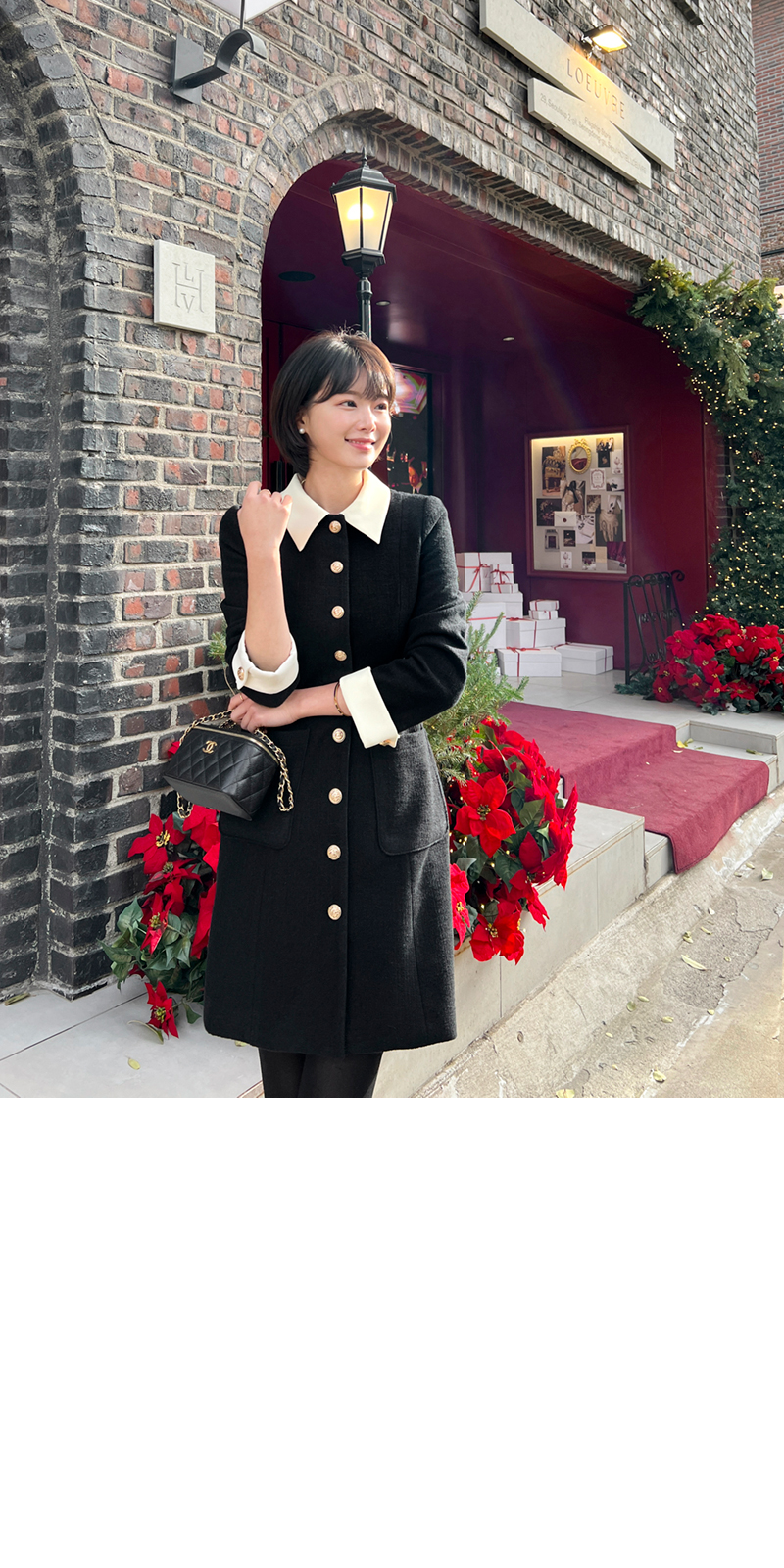 配色カラーツイードワンピース | レディースファッション通販 - DHOLIC