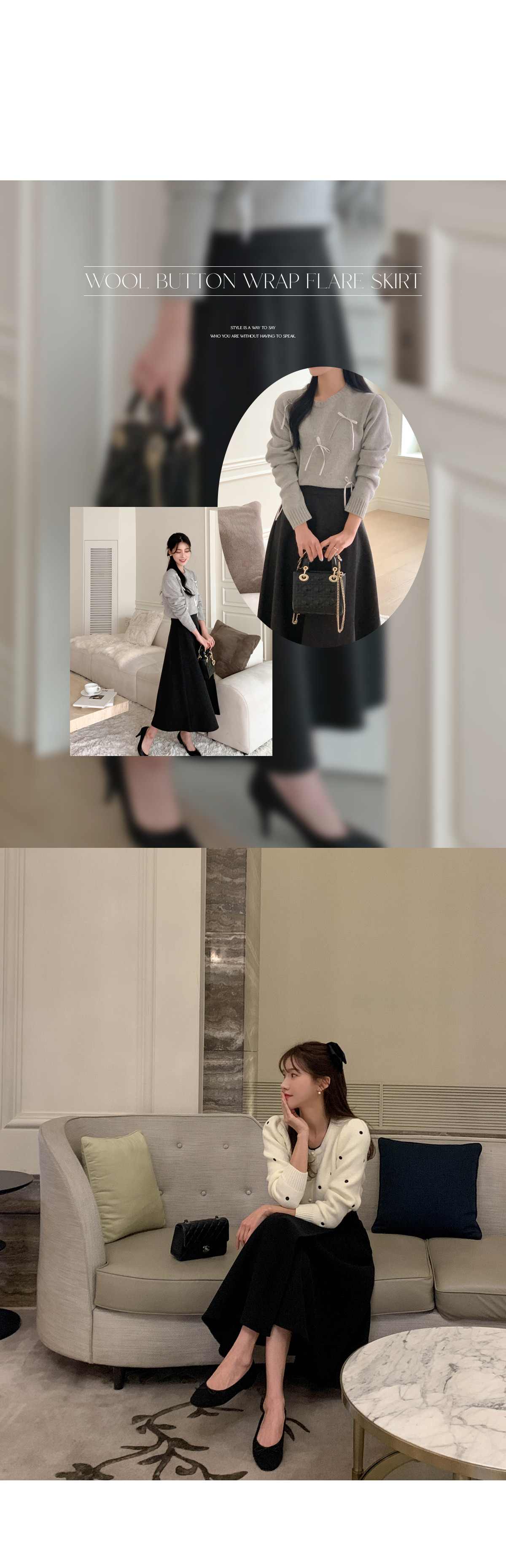 サイドボタンラップ風スカート | レディースファッション通販 - DHOLIC