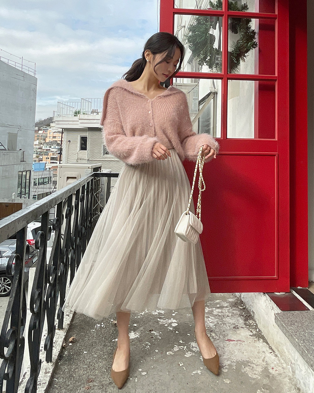 セーラーカラーシャギーカーディガン | レディースファッション通販