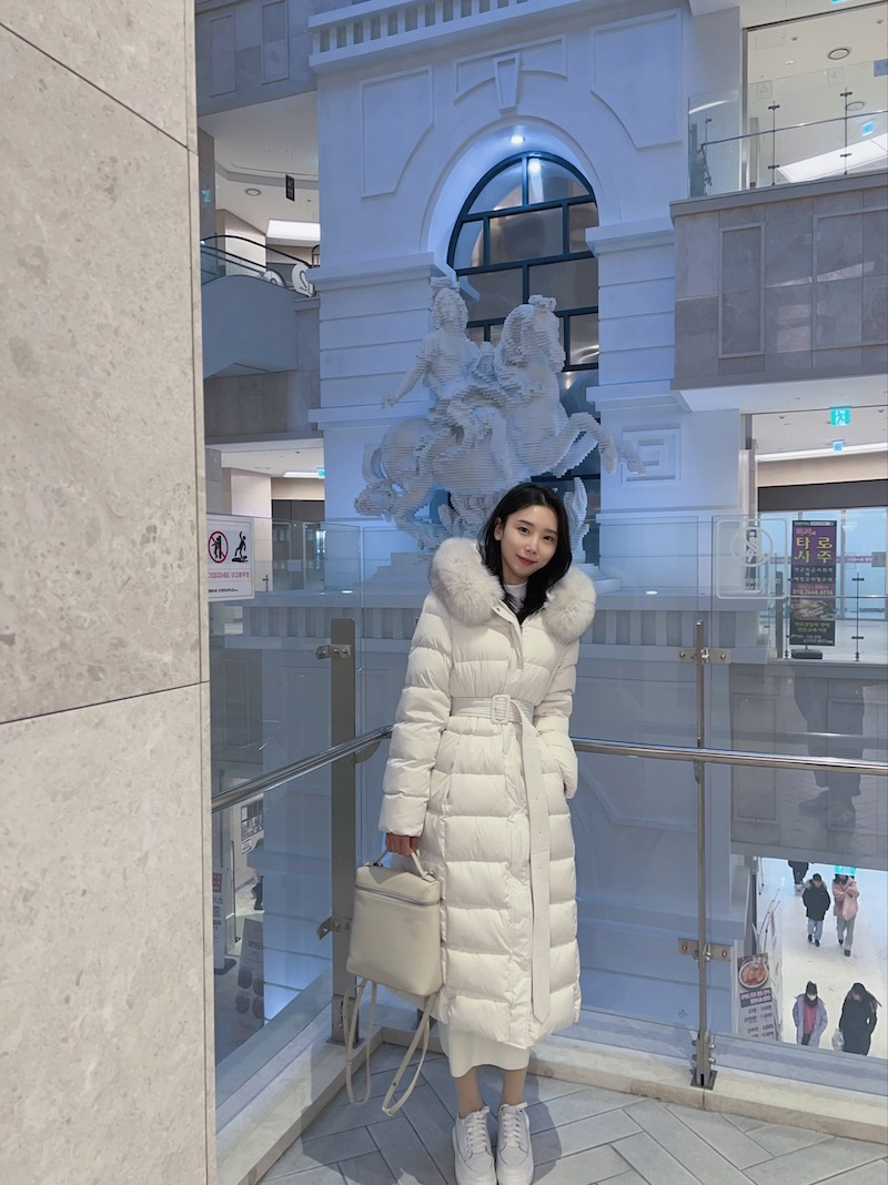 ベルト&ファー付ロングダウンコート | レディースファッション通販