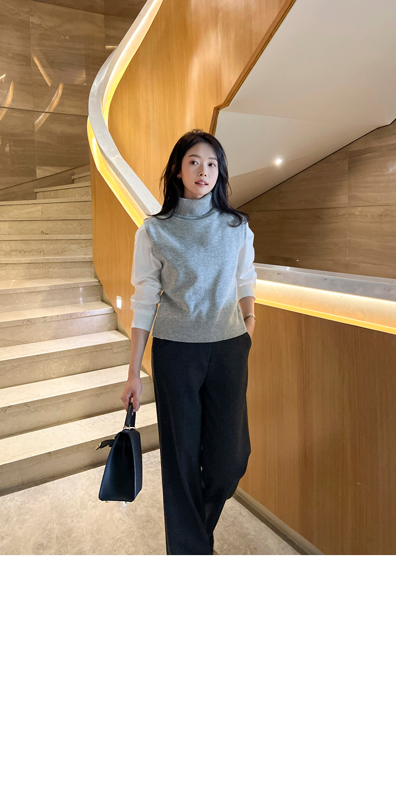 カシミヤ混タートルネックニットベスト | レディースファッション通販