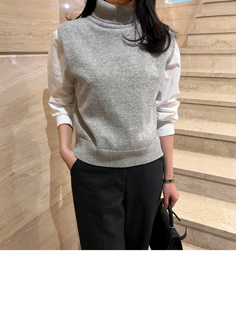 カシミヤ混タートルネックニットベスト | レディースファッション通販