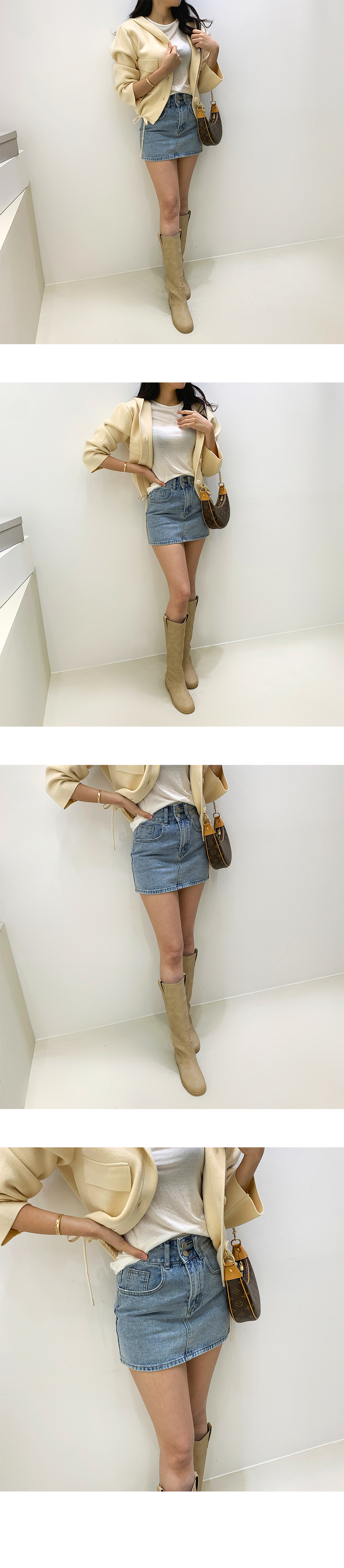 アンドマリー　デニム ハート型ポケット ミニスカート ANDMARY】Heart hip denim skirt