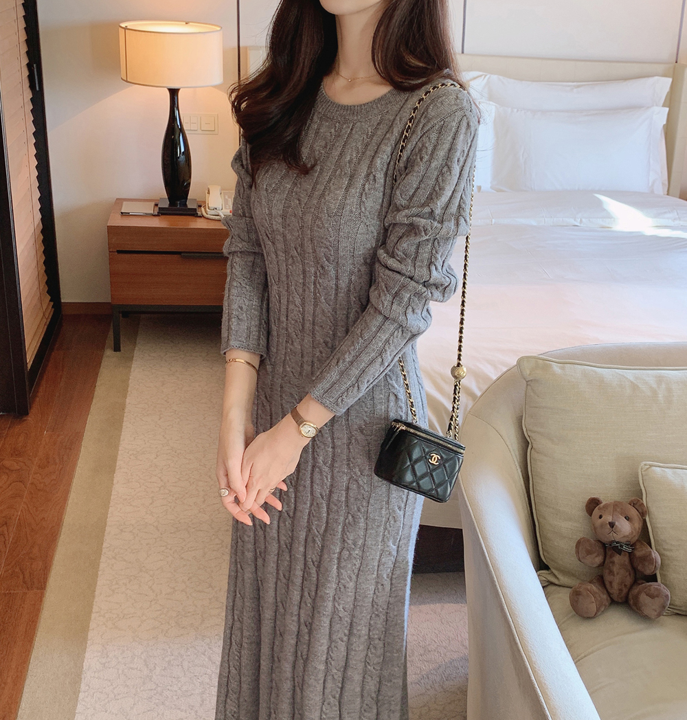 ケーブルフレアニットワンピース | レディースファッション通販 - DHOLIC