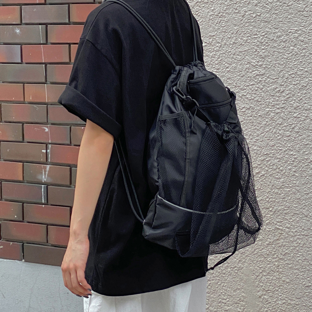 メッシュポケットストリングバックパック | レディース