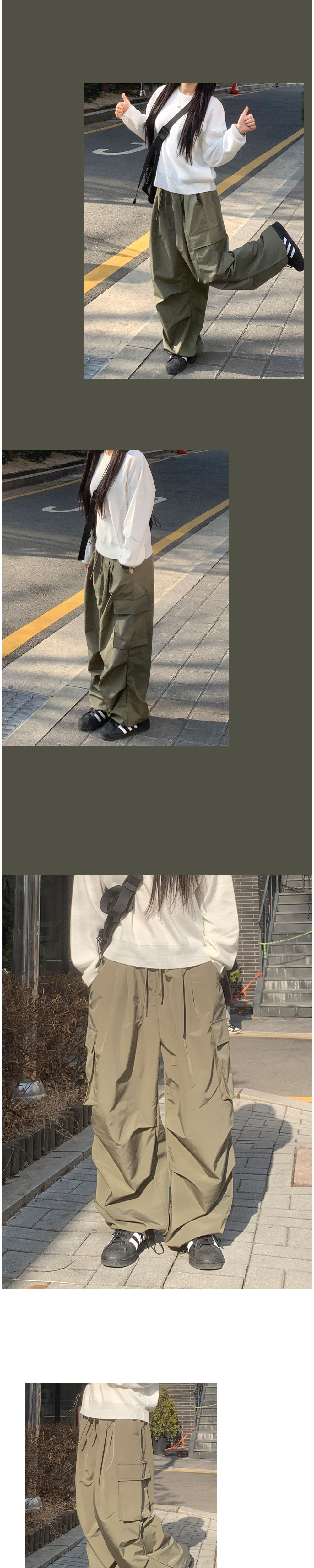 ツータックパラシュートカーゴパンツ | レディースファッション通販