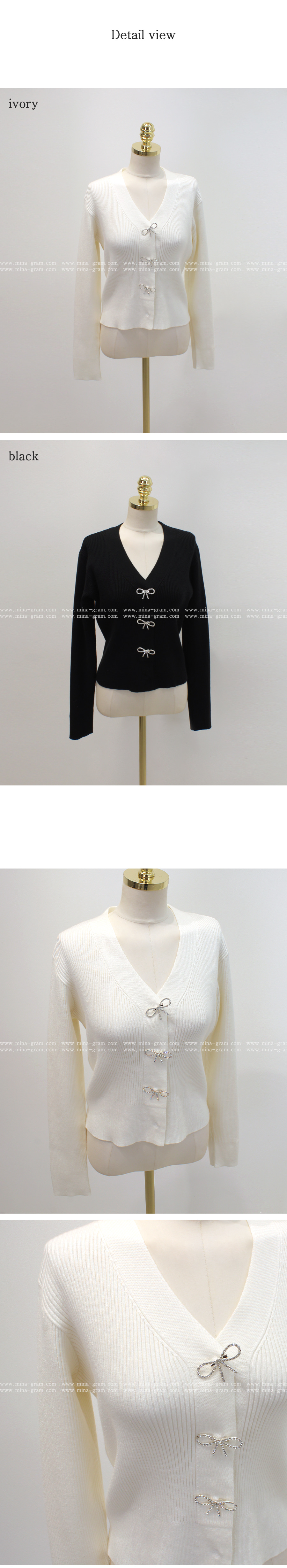 Rene 半袖ニットパールカーディガン　リボンブローチ付き 93e76c0dca244f9bb0bea8152d9549