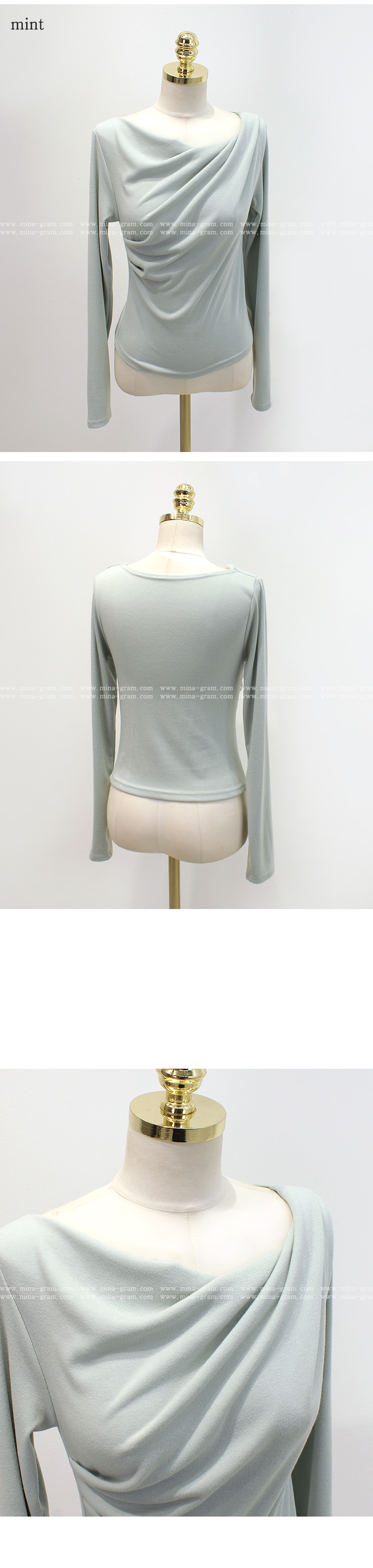 ソフトテクスチャードレープTシャツ | レディースファッション