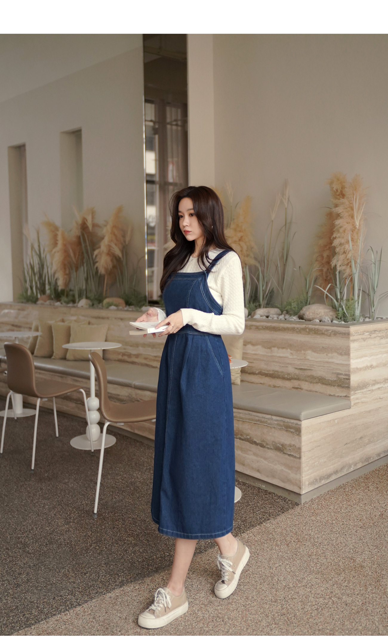 ツータックデニムサロペットワンピース | レディースファッション通販