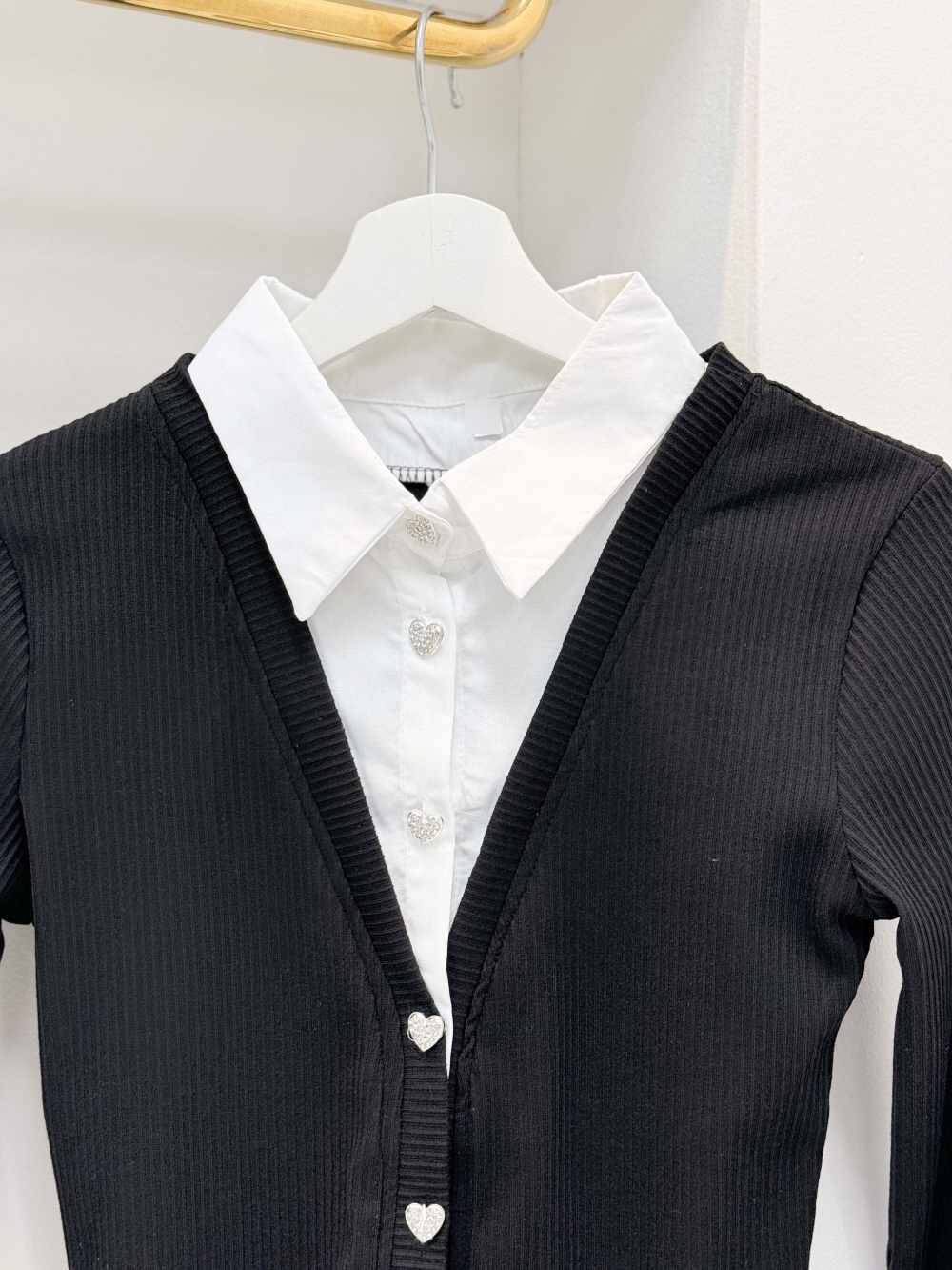 ハートボタンカーディガン　sheller シェリエ Jewel button cardigan – shéller / シェリエ