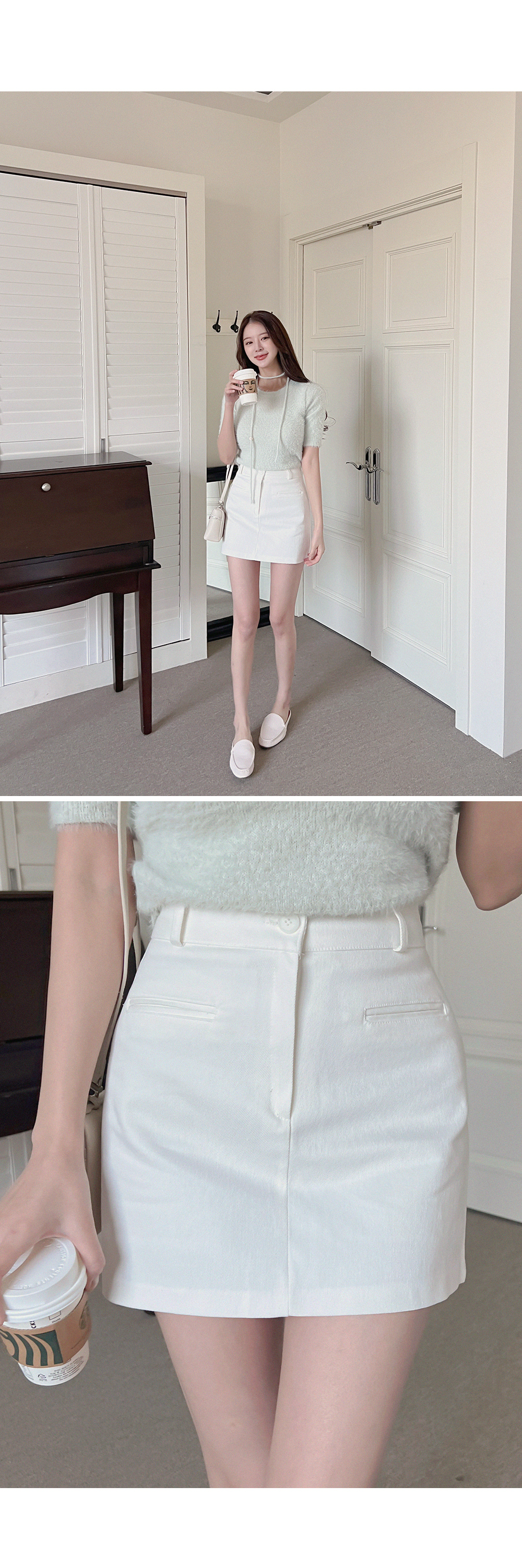 未使用 [BELPER] ホワイト ミニスカート Fサイズ 未使用 [BELPER] ホワイト ミニスカート Fサイズ