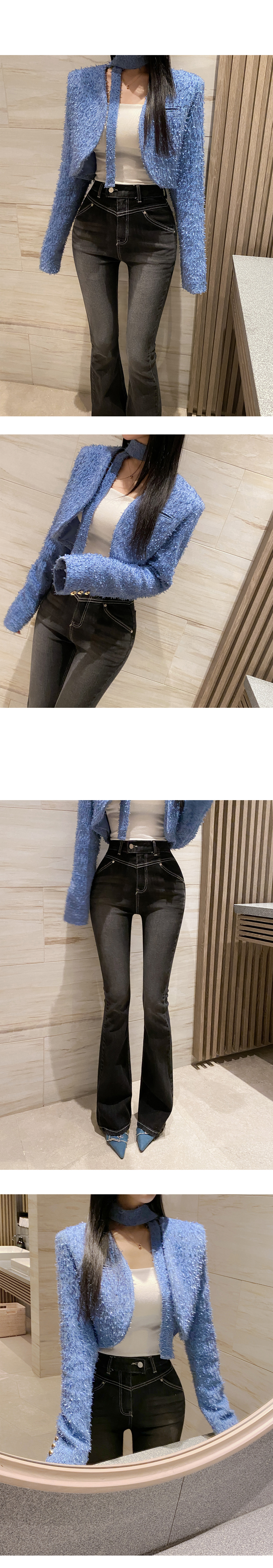 骨盤パッドステッチラインフレアデニムパンツ | レディース 骨盤パッドステッチラインフレアデニムパンツ | レディース